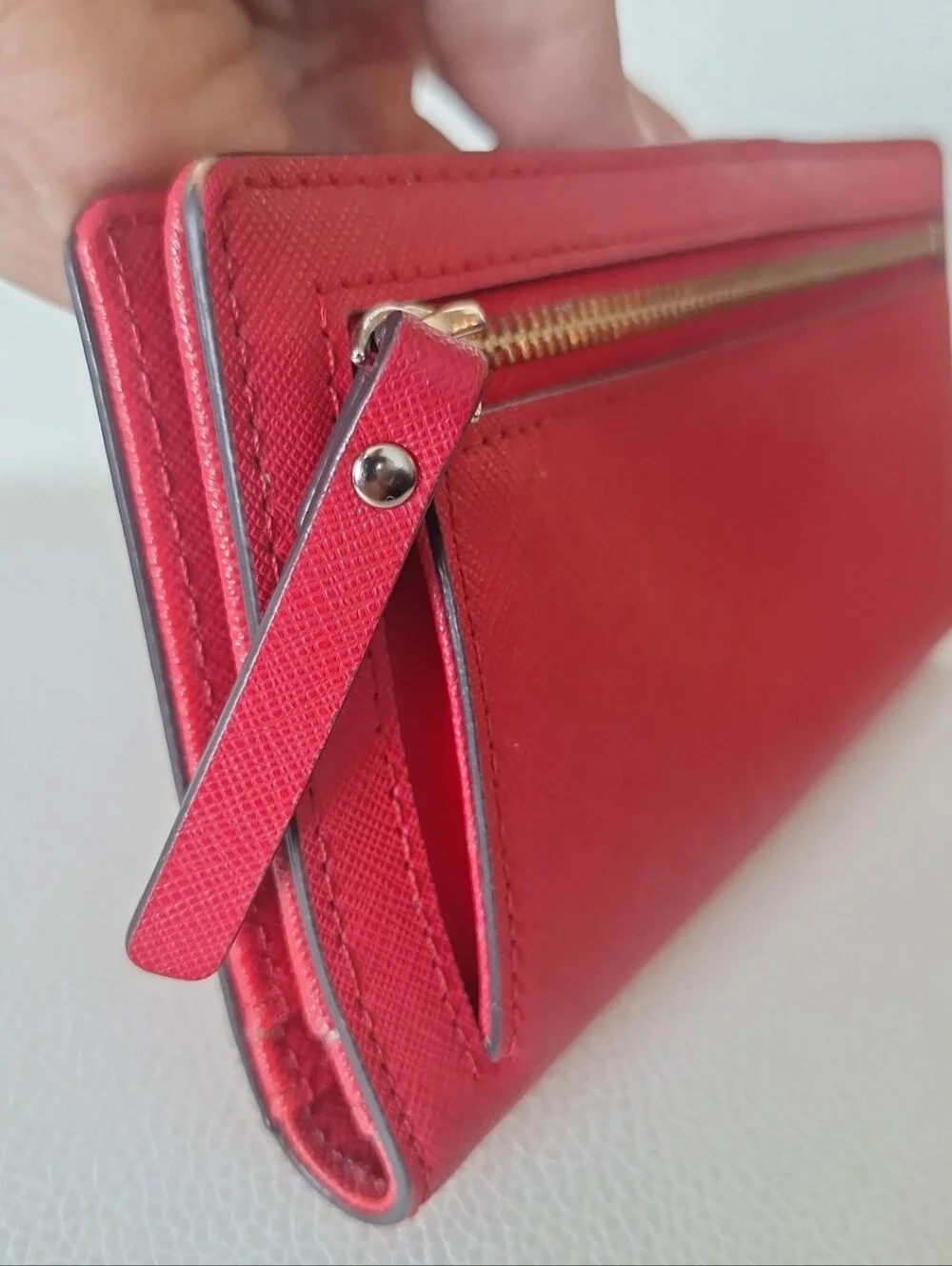 Kate Spade Red Leather Slim Wallet EUC
